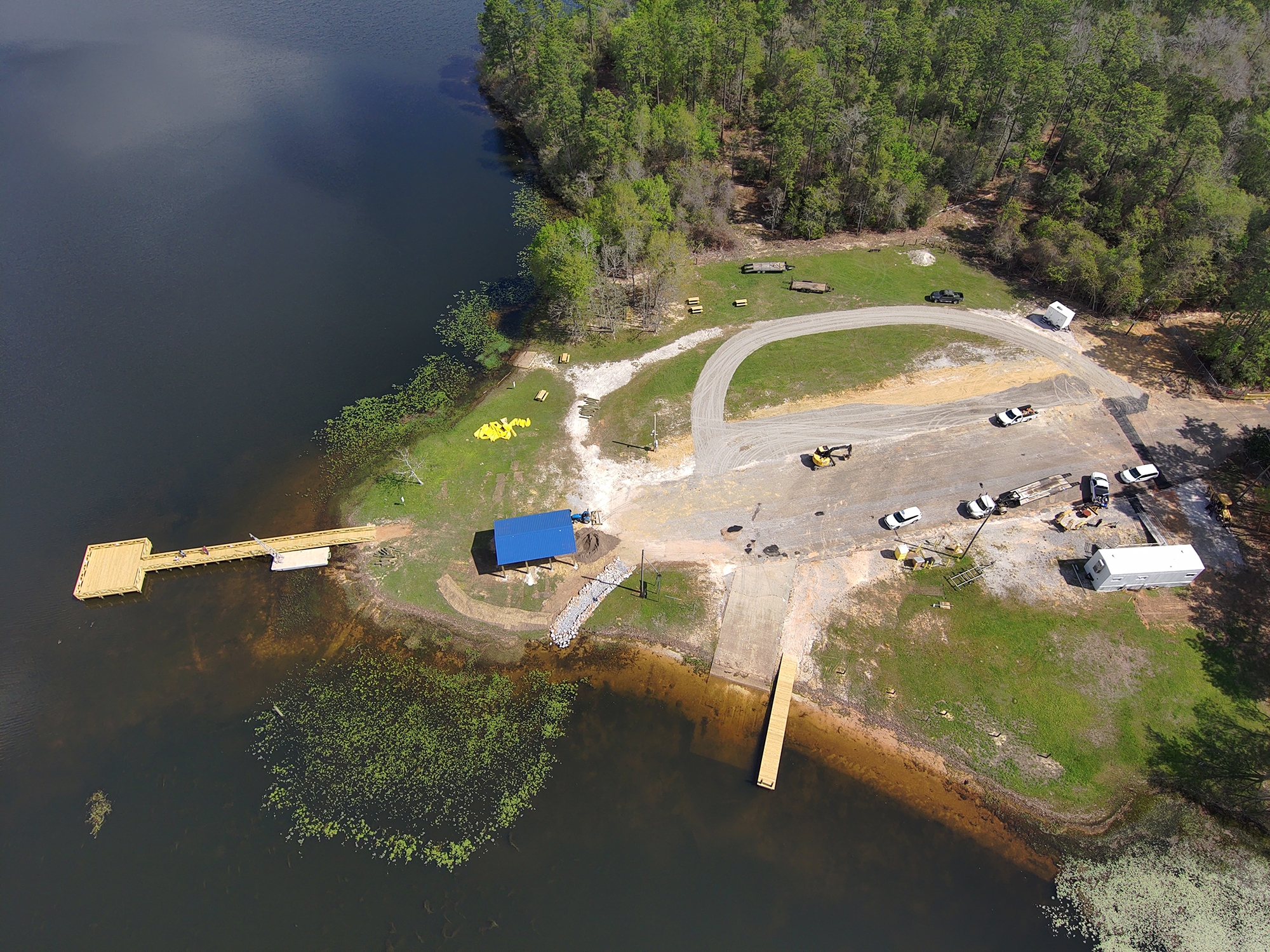 arial view of park